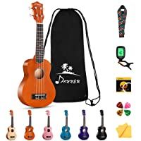 Donner Ukelele Soprano para Principiantes Ukulele Kit 21 Pulgadas Niños Adulto con Bolso Correa Afinador- Color de Caoba…